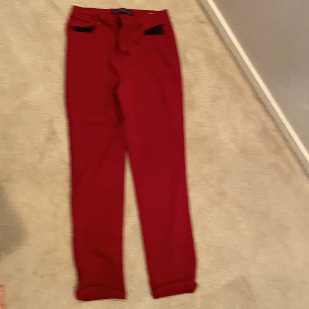 Dark red jeans